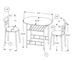 Monarch 3-Piece Dining Set 30 Monarch 3-Piece Dining Set -Storage supplies store 810598491 A7