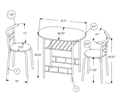 Monarch 3-Piece Dining Set 40 Monarch 3-Piece Dining Set -Storage supplies store 810598492 A7