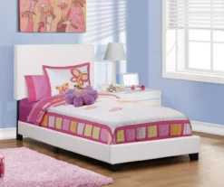 Monarch Faux Leather Twin Bed 23 Monarch Faux Leather Twin Bed -Storage supplies store 810598495 B0