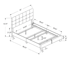 Monarch Linen Tufted Low Profile Bed -Storage supplies store 810598497 A7