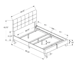 Monarch Linen Tufted Low Profile Bed -Storage supplies store 810598499 A7