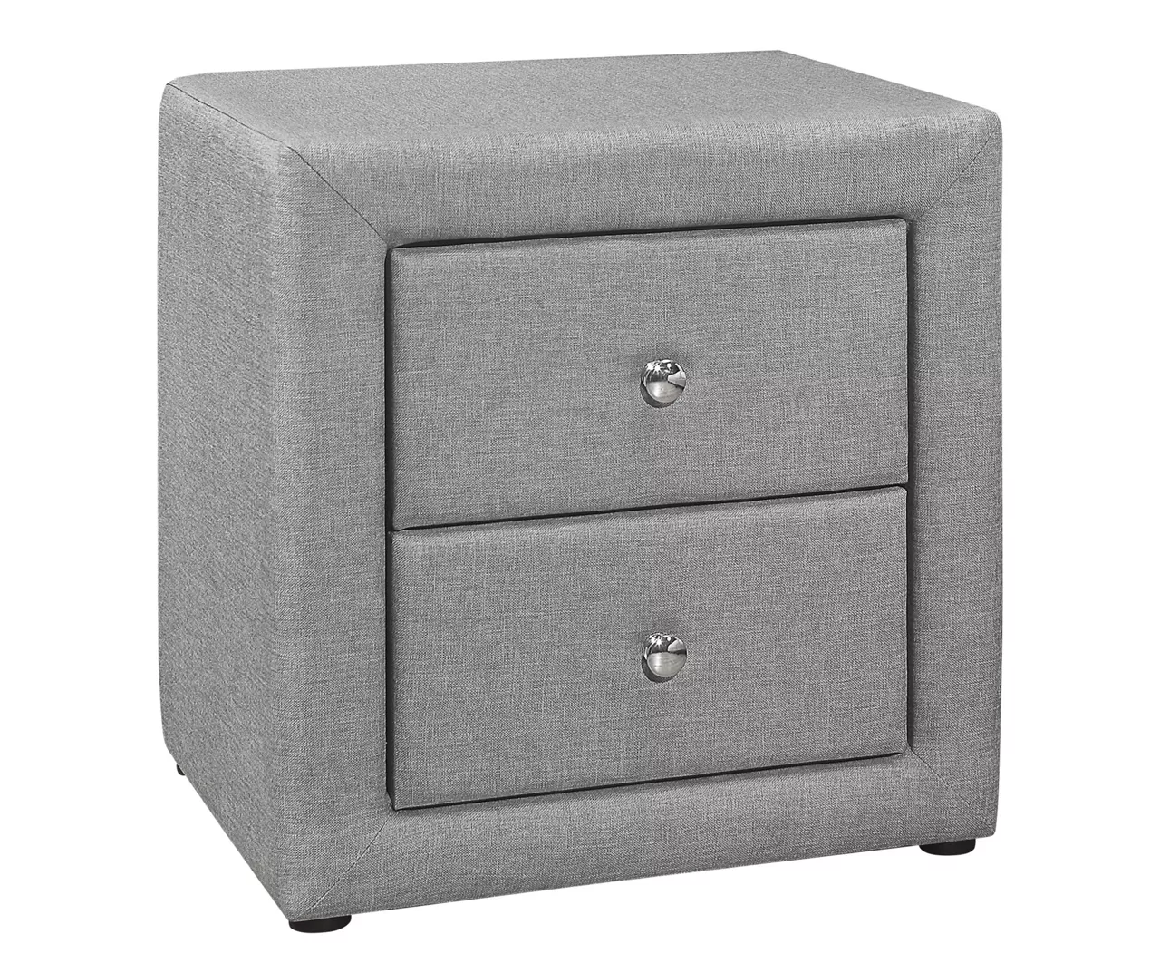 Monarch Linen Upholstered Nightstand 4 Monarch Linen Upholstered Nightstand - Image 2
