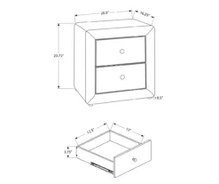 Monarch Linen Upholstered Nightstand 17 Monarch Linen Upholstered Nightstand -Storage supplies store 810598500 A7
