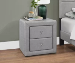 Monarch Linen Upholstered Nightstand 15 Monarch Linen Upholstered Nightstand -Storage supplies store 810598500 B0