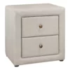 Monarch Linen Upholstered Nightstand -Storage supplies store 810598501 A0