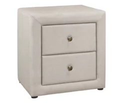 Monarch Linen Upholstered Nightstand