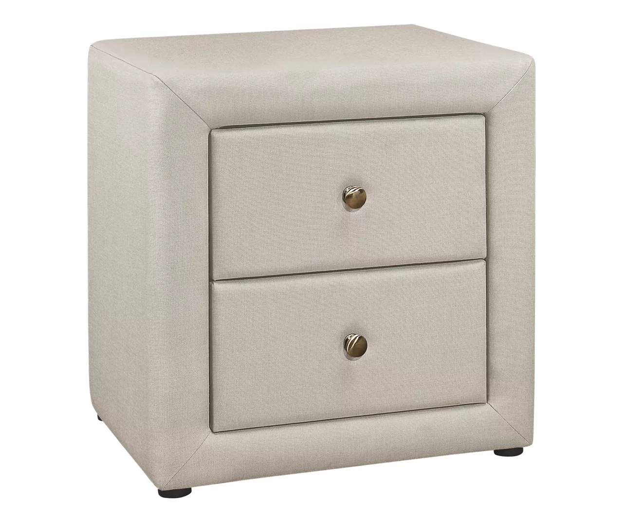 Monarch Linen Upholstered Nightstand 3 Monarch Linen Upholstered Nightstand
