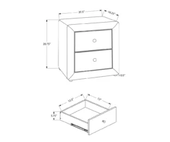 Monarch Linen Upholstered Nightstand 14 Monarch Linen Upholstered Nightstand -Storage supplies store 810598501 A7