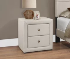 Monarch Linen Upholstered Nightstand 12 Monarch Linen Upholstered Nightstand -Storage supplies store 810598501 B0