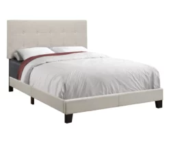 Monarch Linen Tufted Low Profile Bed