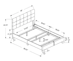 Monarch Linen Tufted Low Profile Bed -Storage supplies store 810598502 A7