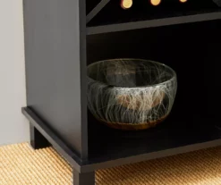 Black & Light Brown Sliding Door Wine Cabinet -Storage supplies store 810598580 A0 5