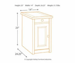 Bolanburg Chairside End Table With USB Ports, Outlets & Tray -Storage supplies store 810598698 6