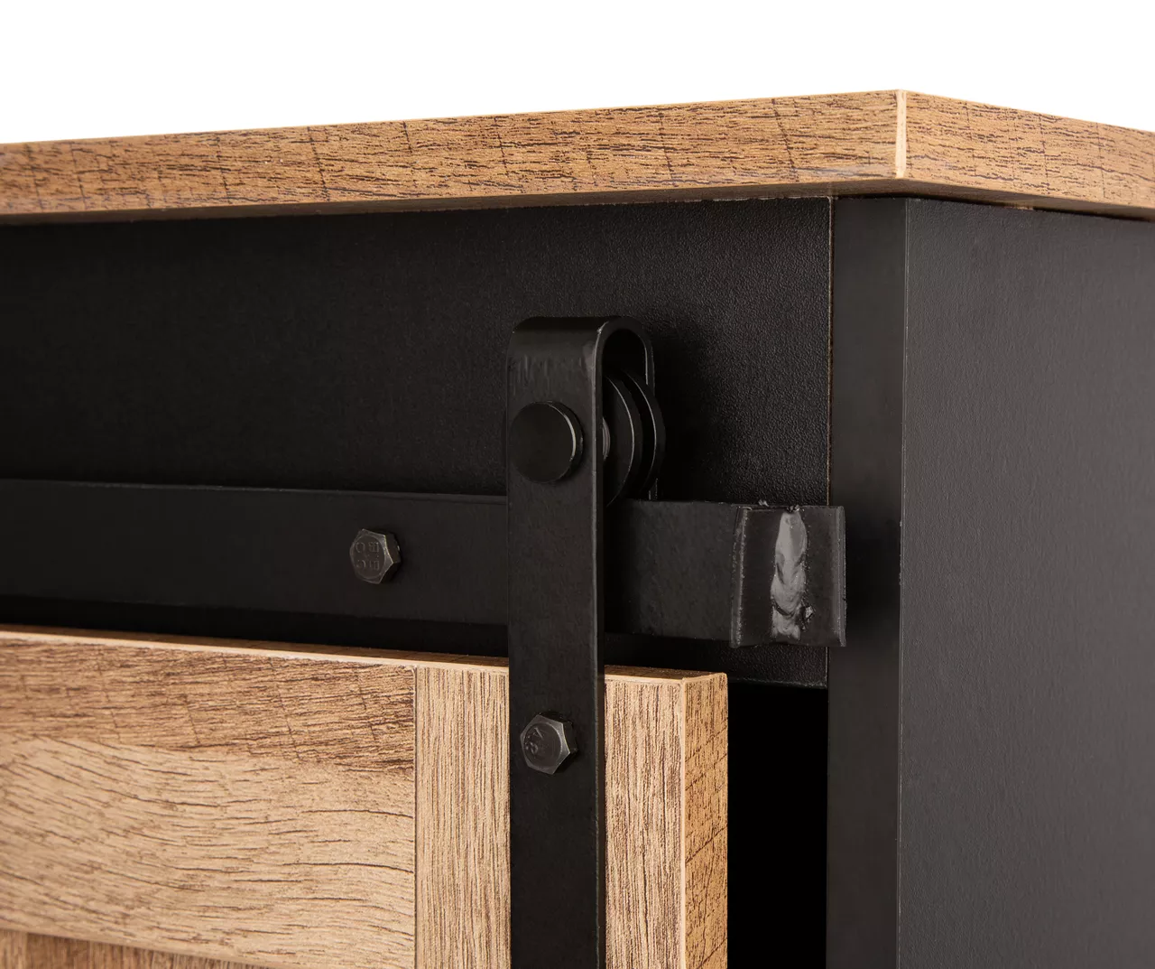 Modern Industrial Black & Brown Sliding Door Sideboard 8 Modern Industrial Black & Brown Sliding Door Sideboard - Image 6