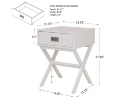 Glitzhome X-Leg End Table -Storage supplies store 810598716 A0 6