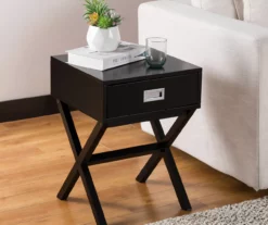 Glitzhome X-Leg End Table -Storage supplies store 810598717 A0 2