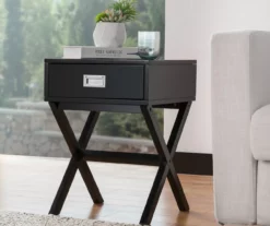 Glitzhome X-Leg End Table -Storage supplies store 810598717 A0 3