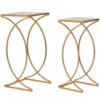 Gold Glass Top 2-Piece Nesting Accent Table Set -Storage supplies store 810598720 A0 1