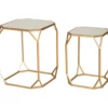Gold Glass Top 2-Piece Nesting Side Table Set -Storage supplies store 810598721 A0 1
