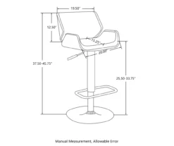 Glitzhome Mid-Century Modern Faux Leather & Chrome Adjustable Bar Stools, 2-Pack -Storage supplies store 810598740 A0 7