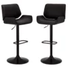 Glitzhome Mid-Century Modern Faux Leather Adjustable Bar Stools, 2-Pack -Storage supplies store 810598741 A0 1