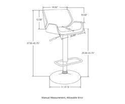 Glitzhome Mid-Century Modern Faux Leather & Chrome Adjustable Bar Stools, 2-Pack -Storage supplies store 810598742 A0 8