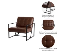 Glitzhome Modern Industrial Faux Leather Accent Chairs, 2-Pack -Storage supplies store 810598913 A0 7