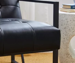 Glitzhome Modern Industrial Faux Leather Accent Chairs, 2-Pack -Storage supplies store 810598914 A0 5