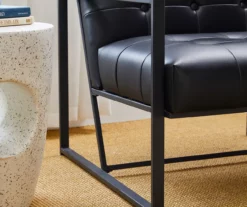 Glitzhome Modern Industrial Faux Leather Accent Chairs, 2-Pack -Storage supplies store 810598914 A0 6