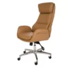 Light Brown Mid-Century Modern Faux Leather Executive Office Chair 2 Light Brown Mid-Century Modern Faux Leather Executive Office Chair -Storage supplies store 810598939 A0 1