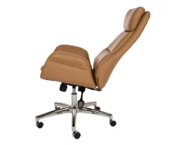 Light Brown Mid-Century Modern Faux Leather Executive Office Chair -Storage supplies store 810598939 A0 6