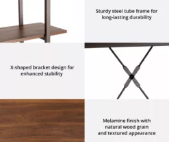 Walnut Modern Open 4-Shelf Bookcase 13 Walnut Modern Open 4-Shelf Bookcase -Storage supplies store 810598940 A0 6