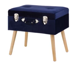 Glitzhome Velvet Suitcase Storage Stool -Storage supplies store 810598944 A0 1