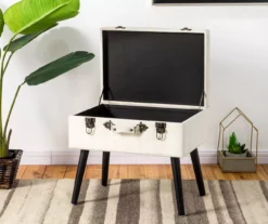 Seashell White Velvet Suitcase Storage Stool -Storage supplies store 810598945 A0 3