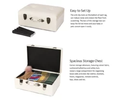 Seashell White Velvet Suitcase Storage Stool -Storage supplies store 810598945 A0 7