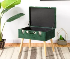 Glitzhome Velvet Suitcase Storage Stool -Storage supplies store 810598947 A0 2