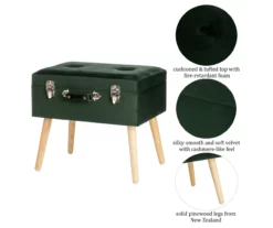 Glitzhome Velvet Suitcase Storage Stool -Storage supplies store 810598947 A0 6