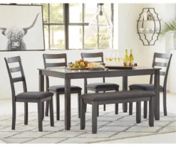 Fairview 6-Piece Dining Set With Bench -Storage supplies store 810599355