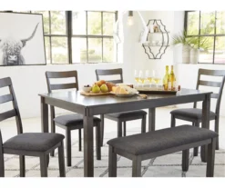 Fairview 6-Piece Dining Set With Bench -Storage supplies store 810599355 6
