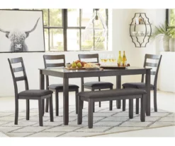Fairview 6-Piece Dining Set With Bench -Storage supplies store 810599355 9
