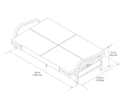 DHP Elbern Black Metal Futon With Cover -Storage supplies store 810599700 810600181 810600182 A8 2