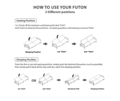 DHP Elbern Black Metal Futon With Cover -Storage supplies store 810599700 810600181 810600182 M0