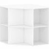 White 6-Cubby Corner Cube Organizer -Storage supplies store 810606561 A0