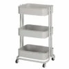 Opal Gray 3-Tier Rolling Cart -Storage supplies store 810606569 A0 1