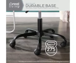 Cream Faux Wool Boucle Rolling Swivel Office Chair -Storage supplies store 810606674 A0 7