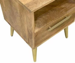 Mango Wood & Metal Bed Side Table -Storage supplies store 810606917 A0 3
