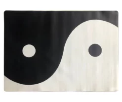Black & White Yin-Yang Desk Mat, (34" X 47")