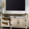 58" White Oak Barn Door Highboy TV Stand 1 58" White Oak Barn Door Highboy TV Stand -Storage supplies store 810608759 A0