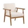 Cream Boucle & Wood Accent Chair -Storage supplies store 810609718 A0 2