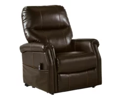Markridge Chocolate Faux Leather Power Lift Recliner 20 Markridge Chocolate Faux Leather Power Lift Recliner -Storage supplies store 810609737